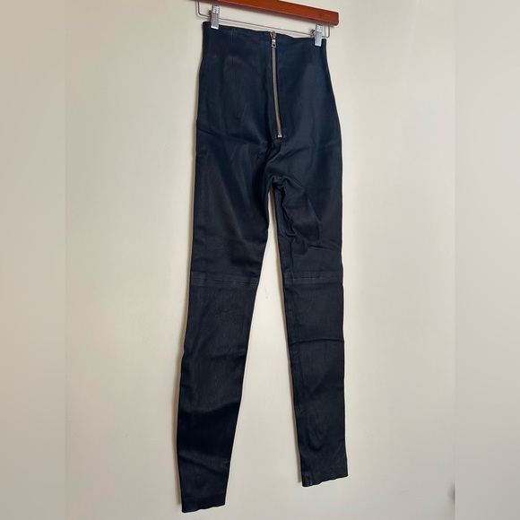 SABLYN Jessica Leather Zipper Pants in Navy Blue Size Small - Picture 4 of 13